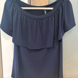 Viereck Short Sleeve Navy Blouse